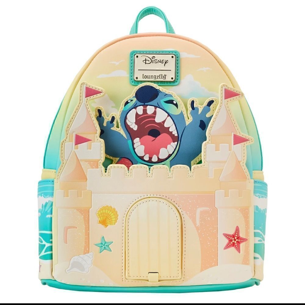 Loungefly Disney Stitch Sandcastle Beach Surprise Mini Backpack